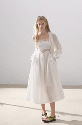 Linen Lace-Up Two-Piece Shirt